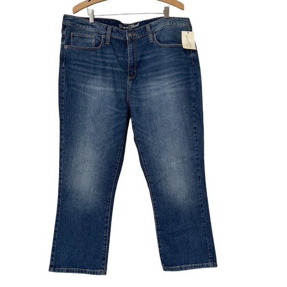 NWT Universal Thread Blue Denim High Rise Kick Boot Crop Flare Leg Jeans Sz 18 - Picture 1 of 12
